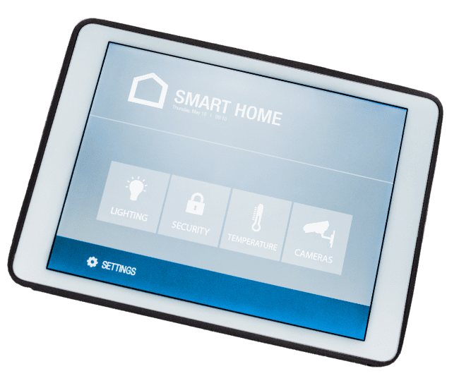 Tablet with smart home technology program installed