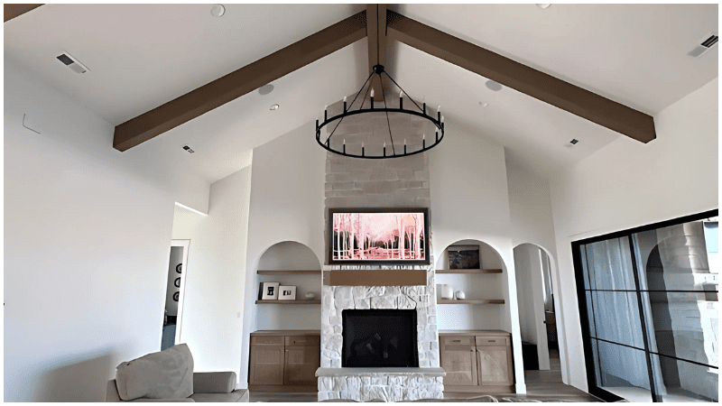 Residential property with smart home holiday lights installed