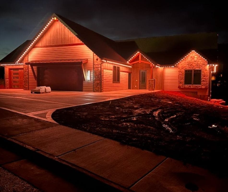 Residential property with smart home Christmas lights installed